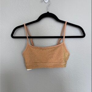 Aerie Gold Bikini Top Minimalist Swimwear
